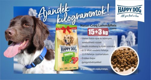Happy Dog NaturCroq Lamm&Reis 15+3kg