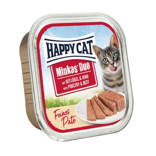 HAPPY CAT DUO PÁSTÉTOMOS FALATKÁK SZÁRNYAS-MARHA 12x100g