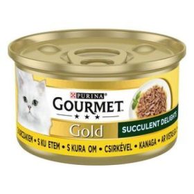   GOURMET GOLD Succulent Delights Csirkével nedves macskaeledel 12x85g