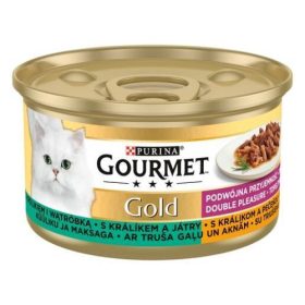   GOURMET GOLD Nyúllal és májjal duó élmény nedves macskaeledel 12x85g