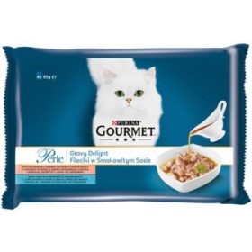   GOURMET PERLE GRAVY DELIGHT Lazaccal/Tonhallal nedves macskaeledel 4x85g