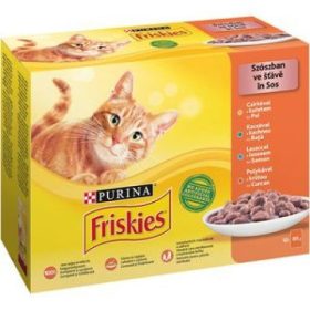   FRISKIES Szószban Csirkével/Kacsával/Lazaccal/Pulykával nedves macskaeledel 12x85g