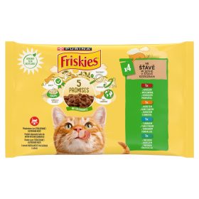   FRISKIES Szószban Marhával/Csirkével/Tonhallal/Tőkehallal nedves macskaeledel 4x85g