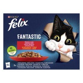   FELIX FANTASTIC Házias válogatás aszpikban nedves macskaeledel 12x85g