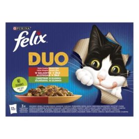   FELIX FANTASTIC DUO Házias válogatás zöldséggel aszpikban nedves macskaeledel 12x85g