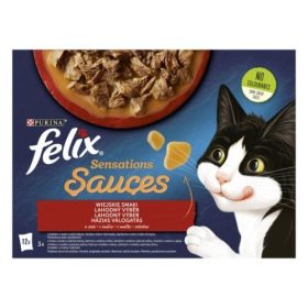   FELIX SENSATIONS SAUCES Házias válogatás szószban nedves macskaeledel 12x85g