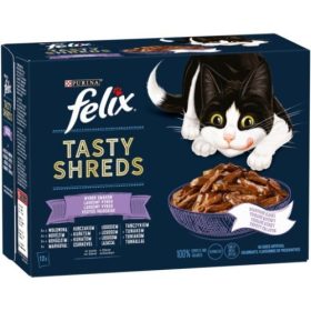   FELIX SHREDS Vegyes válogatás szószban nedves macskaeledel 12x80g