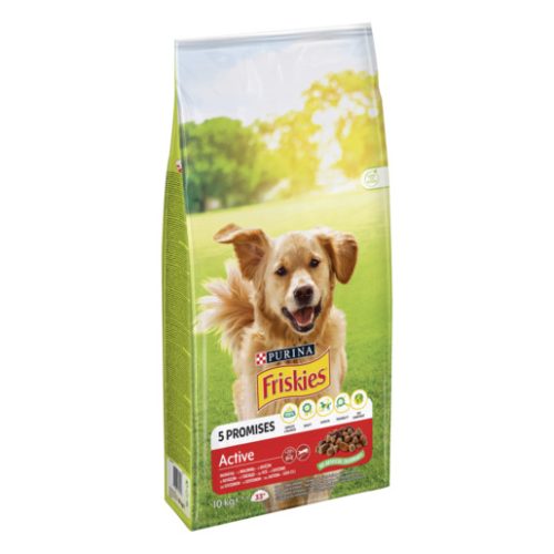 FRISKIES Active Marhával száraz kutyaeledel 10kg