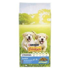   FRISKIES Junior Csirkével, hozzáadott zöldségekkel és tejjel száraz kutyaeledel 15kg