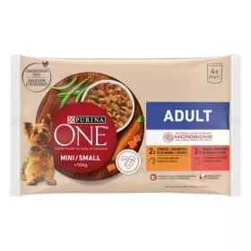   Purina ONE MINI Adult Csirkével és marhával nedves kutyaeledel 4x85g