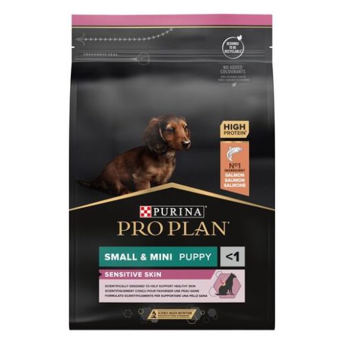 PRO PLAN Small & Mini Puppy SENSITIVE SKIN lazacban gazdag száraz kutyaeledel 3kg