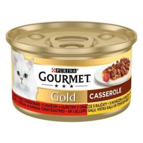   GOURMET GOLD Falatok szószban Lazaccal és csirkével nedves macskaeledel 85g