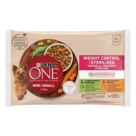   Purina ONE MINI Weight Control/Steril Pulykával és csirkével nedves kutyaeledel 4x85g