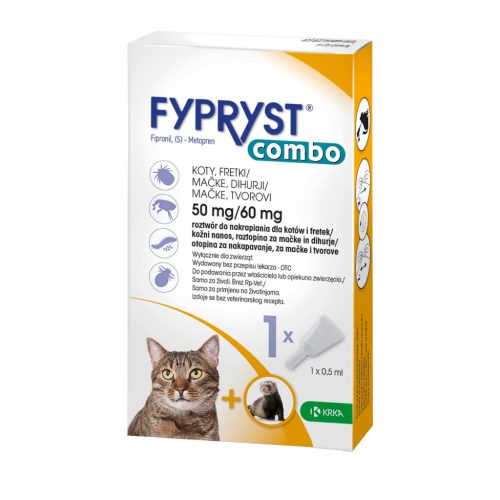 Fypryst Combo 50mg/60 mg rácsepegtető oldat macskák és vadászgörények számára 1x