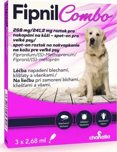 Fipnil Combo 268 mg/241,20 mg rácsepegtető oldat nagytestű kutyáknak A.U.V. 3db