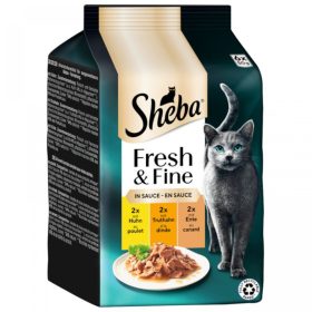   Sheba Fresh & Fine nedves macskaeledel - csirke, pulyka, kacsa 6x50 g