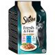 Sheba Fresh & Fine nedves macskaeledel - lazac, tonhal, pisztráng 6x50 g