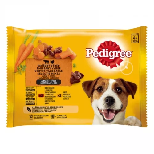 Pedigree alutasak Multipack Adult Marha+Nyúl,Pulyka+Répa 4x100g