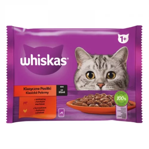 Whiskas alutasak Multipack Marha-Csirke  mártásban  4x85g