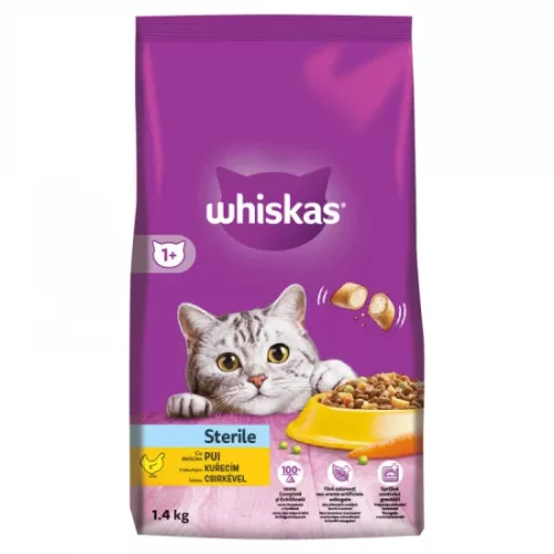 Whiskas Sterilie száraz macskaeledel csirkével 1,4kg