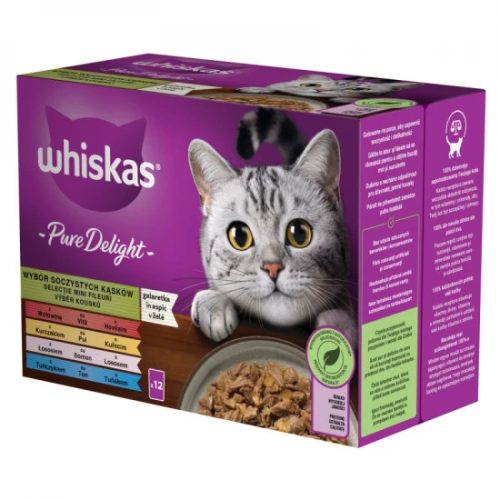 Whiskas alutasak Multipack Pure Delight Húsos Halas Aszpikban 12x85g