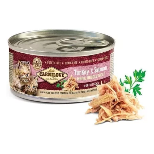 Carnilove Cat Kitten Turkey & Salmon Can- Pulyka és Lazac Hússal Konzerv 100g