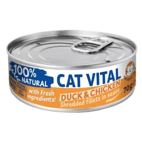   Cat Vital konzerv kacsa és csirkefilé falatok felnőtt macskáknak szószban 70g