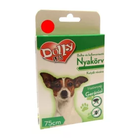   Dolly Natural Bolha és kullancsriasztó nyakörv kutyák részére piros 75cm