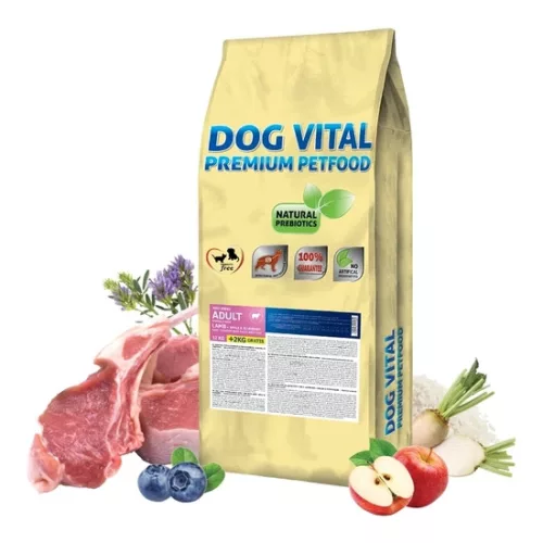 Dog Vital Hipoallergén Adult Mini Lamb,apple&blueberry 12+2kg grátisz