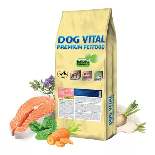 Dog Vital Hipoallergén Adult Mini Salmon,carrot&spinach 12+2kg grátisz