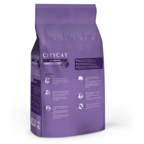 Citycat csomósodó fehér macskaalom levendulás (bentonit ) 10l (8,64kg)