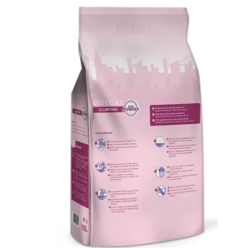 Citycat csomósodó macskaalom fehér Baby Powder (bentonit) 10l (8,64kg)