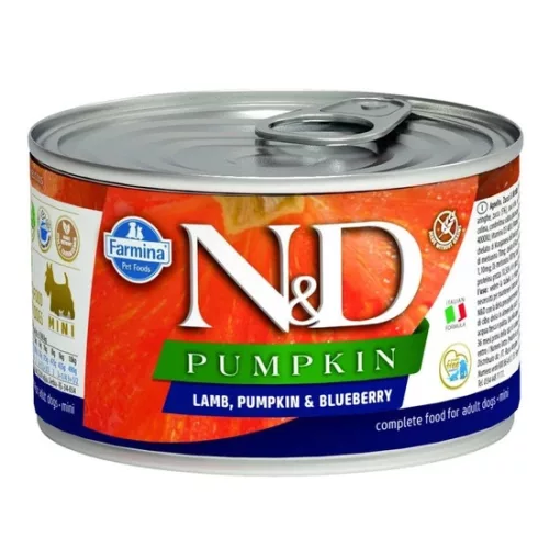 N&D Pumpkin Dog konzerv bárány & áfonya sütőtökkel adult mini 140g