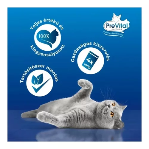 Prevital Alutasakos Macskaeledel Steril Máj-Baromfi 4x100g Multipack