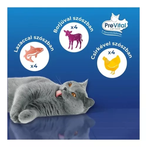 Prevital alutasak Multipack macskaeledel Vegyes Íz 12x100g
