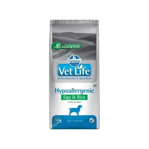 Vet Life Natural Diet Dog Hipo Egg & rice 12kg