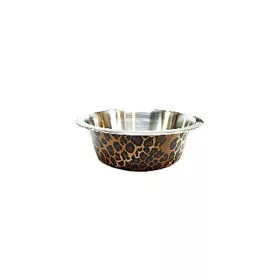 Tál fém etető leopárd mintás, gumiperemes 22cm, 1,550l