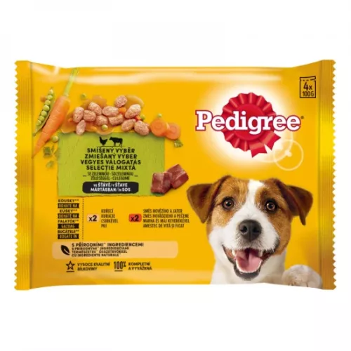 Pedigree alutasak Multipack Adult Csirke & zöldség, Marha & zöldség 4x100g