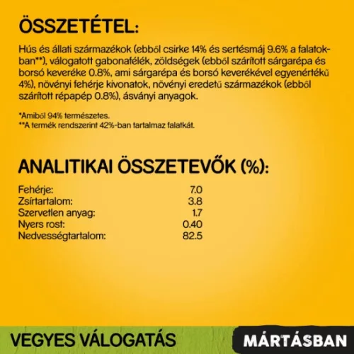 Pedigree alutasak Multipack Adult Csirke & zöldség, Marha & zöldség 4x100g