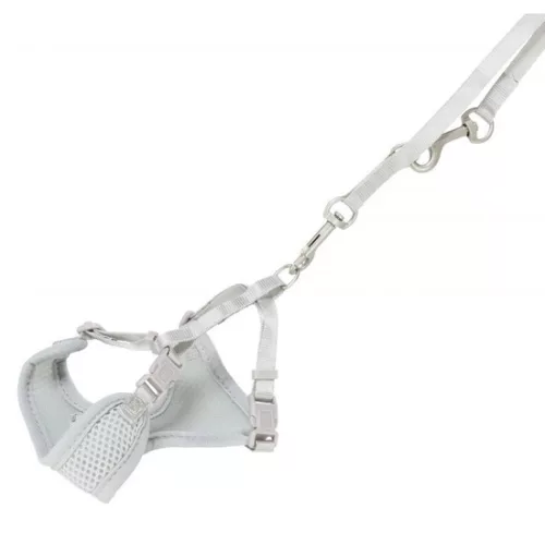 Trixie Junior Puppy Soft Szett Hám+póráz 26–34 cm/10mm 2m világos szürke