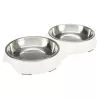 Trixie Tál Fém/Melamin Macskának 0,9L/23cm 2x0,2 l/ 13 cm/27x3x4cm Fehér