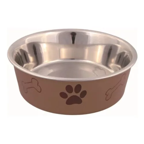 Trixie műanyaggal bevont tappancs mintás fém tál 0,45l/14cm