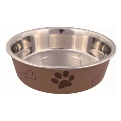Trixie műanyaggal bevont tappancs mintás fém tál 0,8l/17cm