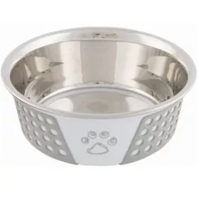   Trixie szilikonnal bevont fém tál 0,75l/17cm fehér/szürke