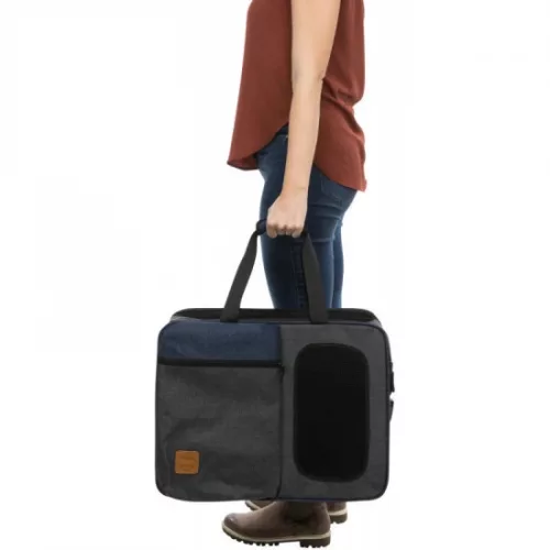 Trixie Szállítótáska Hátizsák 2 in 1 25x38x50cm Szürke/kék