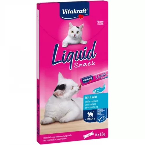 Vitakraft Macska Folyékony Jutalomfalat Omega-3 & Lazaccal 6x15g