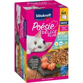   Vitakraft Poésie Delice Plus alutál Multipack Csirke és Lazac 6x85g