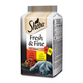  Sheba Fresh & Fine felnőtt macskák számára marhával és csirkével 6x50 g