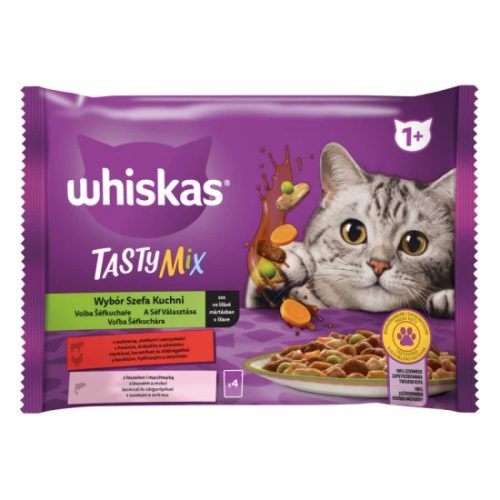 Whiskas alutasak 4-pack Tasty Mix Chef's choice mártásban 4x85g Multipack