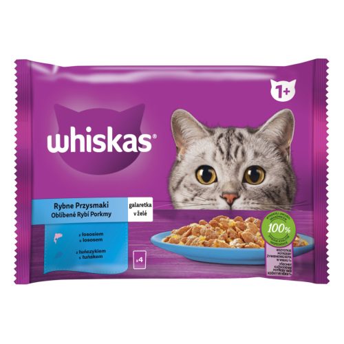 Whiskas alutasak 4-pack halas aszpikban  4x85g Multipack